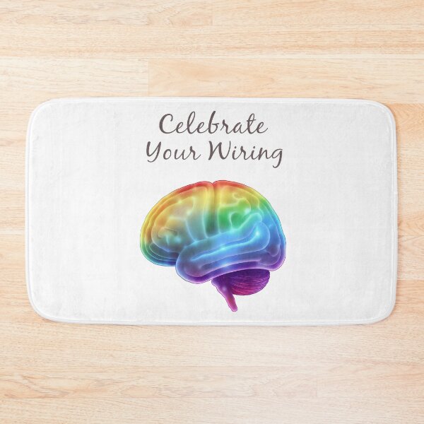 Item preview, “Celebrate Your Wiring” Rainbow Brain – Neurodiversity Pride Colorful Abstract Design designed and sold by PureBrain.