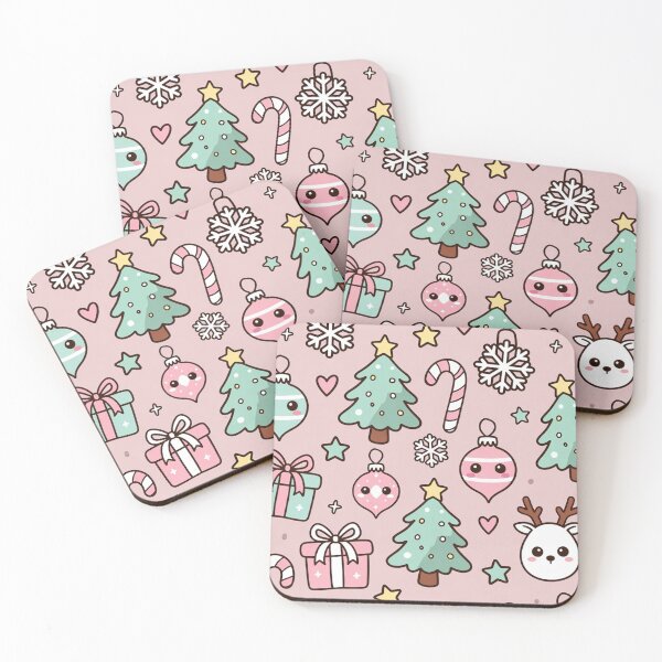 Item preview, Pink Christmas Cute Icons Seamless Pattern designed and sold by SassyArtistry.