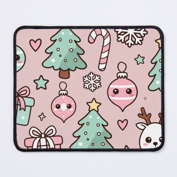Item preview, Pink Christmas Cute Icons Seamless Pattern designed and sold by SassyArtistry.
