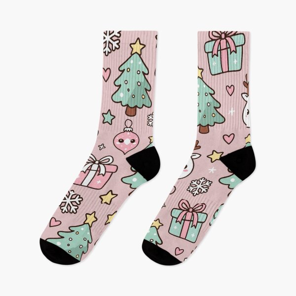 Item preview, Pink Christmas Cute Icons Seamless Pattern designed and sold by SassyArtistry.