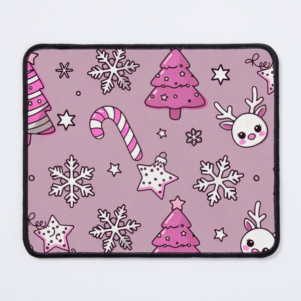 Item preview, Pink Christmas Trees & Cute Reindeer Pattern designed and sold by SassyArtistry.