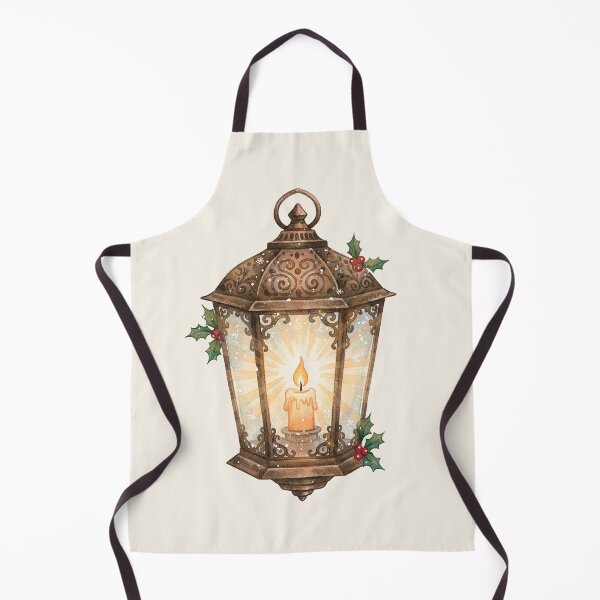 Item preview, Vintage Christmas Lantern – Cozy Warm Glow Watercolor designed and sold by Iras-Art-Corner.