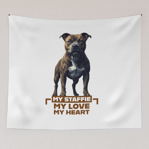 Item preview, My Staffie My Love My Heart - Proud Staffie Portrait designed and sold by ReptiWorks.