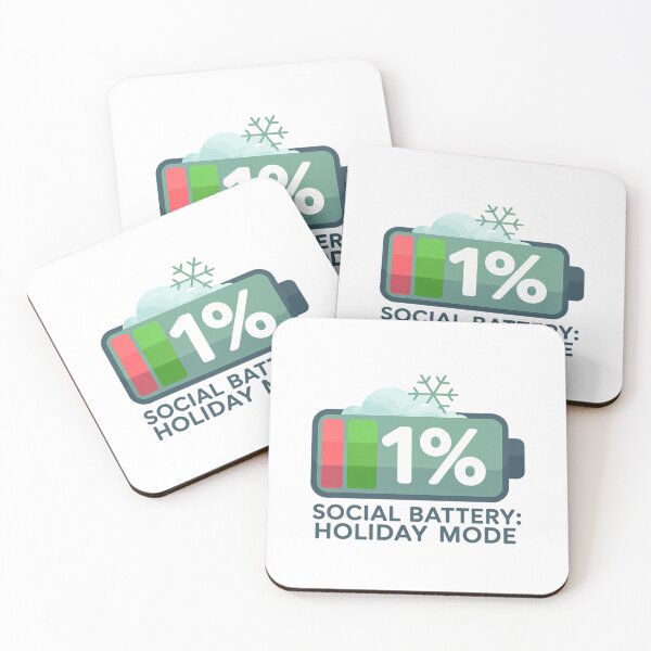 Item preview, Social Battery 1 Percent Holiday Mode Christmas Shirt - Funny Introvert Tee designed and sold by GiftsForge.