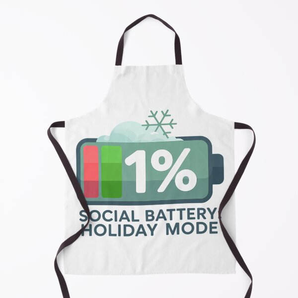 Item preview, Social Battery 1 Percent Holiday Mode Christmas Shirt - Funny Introvert Tee designed and sold by GiftsForge.