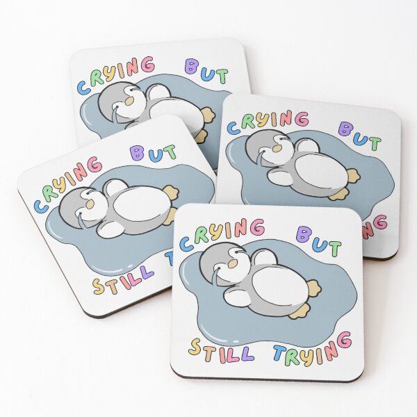 Item preview, Crying but still trying | Funny mental health design designed and sold by NeurodiverseTea.