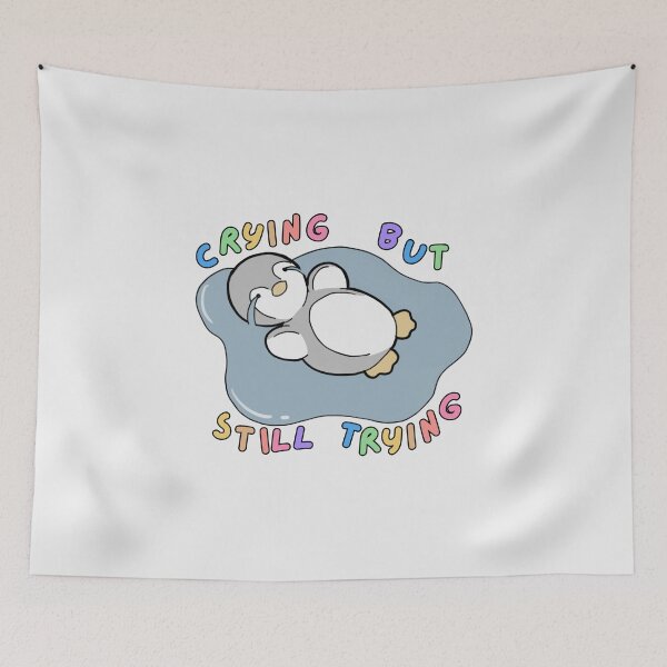 Item preview, Crying but still trying | Funny mental health design designed and sold by NeurodiverseTea.