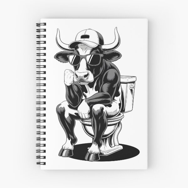 Item preview, Bull with sunglasses and hat Sitting on a Toilet designed and sold by Museum Of Non-Existing Art.