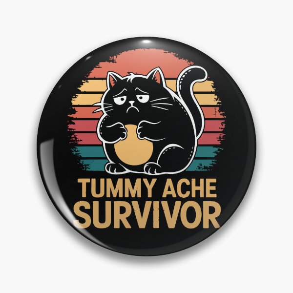 Item preview, Tummy Ache Survivor Black Cat designed and sold by Lichtisign.