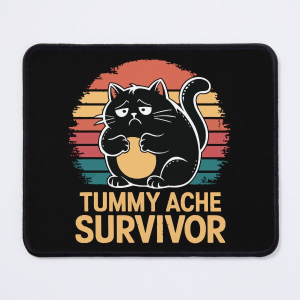 Item preview, Tummy Ache Survivor Black Cat designed and sold by Lichtisign.