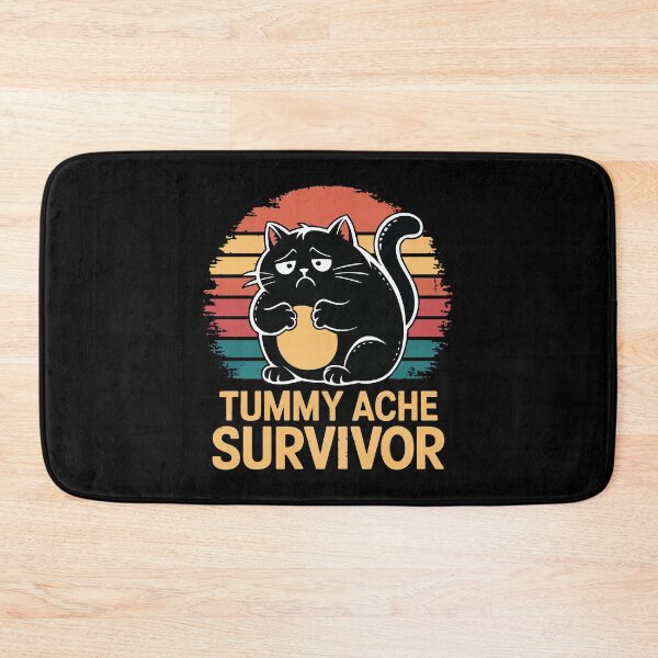 Item preview, Tummy Ache Survivor Black Cat designed and sold by Lichtisign.
