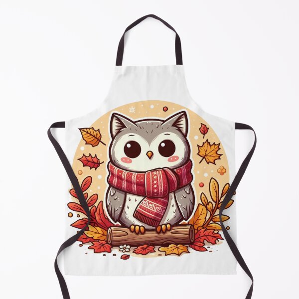 Item preview, Kawaii Autumn Owl With Cozy Scarf designed and sold by BigBlueArt.