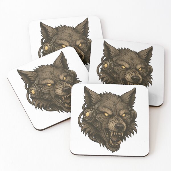 Item preview, Cybernetic Wolf Head – Mechanical Steampunk Beast designed and sold by Papier Atelier Art.