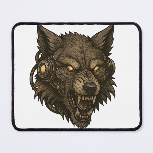 Item preview, Cybernetic Wolf Head – Mechanical Steampunk Beast designed and sold by Papier Atelier Art.