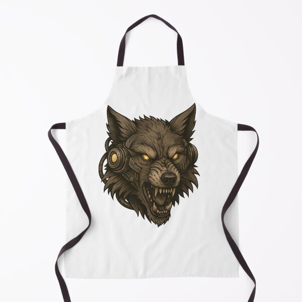 Item preview, Cybernetic Wolf Head – Mechanical Steampunk Beast designed and sold by Papier Atelier Art.