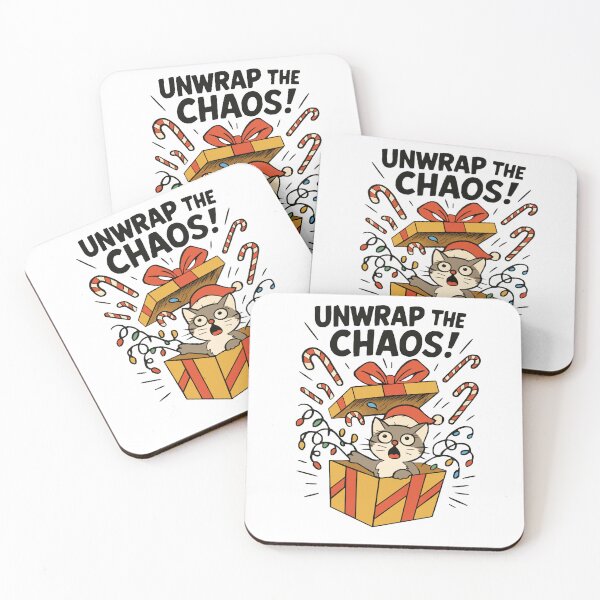 Item preview, UNWRAP THE CHAOS — Cat Holiday Print from Felia designed and sold by Felia001.