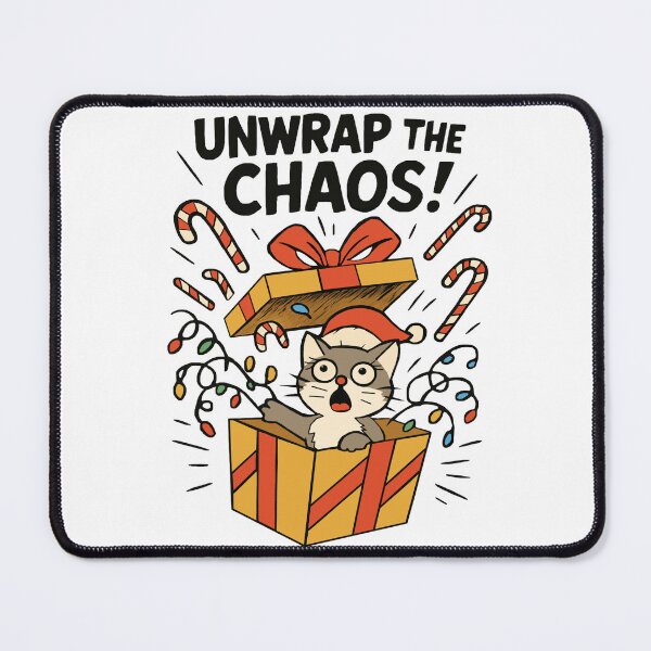 Item preview, UNWRAP THE CHAOS — Cat Holiday Print from Felia designed and sold by Felia001.