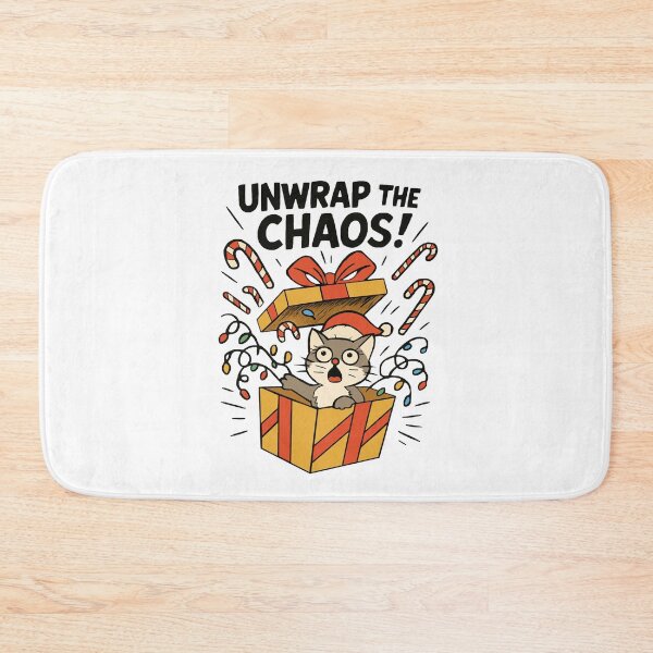 Item preview, UNWRAP THE CHAOS — Cat Holiday Print from Felia designed and sold by Felia001.