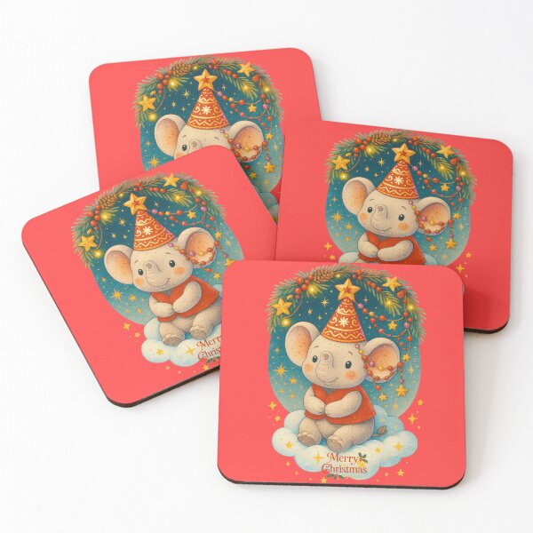 Item preview, Merry christmas - Cute little elephant  designed and sold by Jani-art-world.