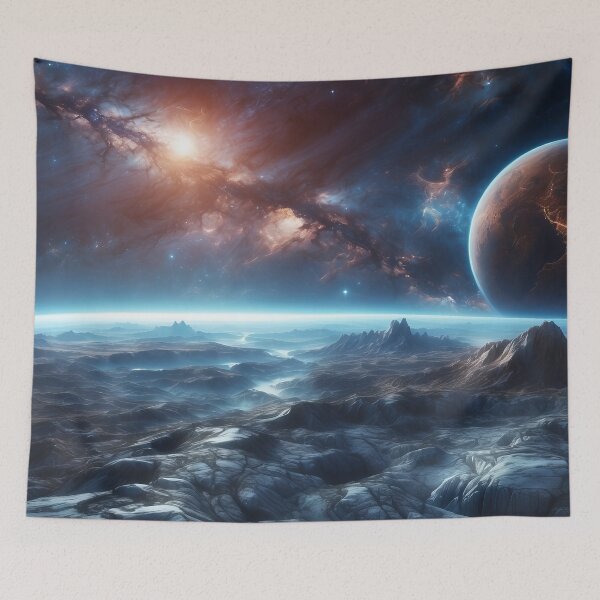 Item preview, Cosmic Horizon Above Silent Alien Valleys Jigsaw designed and sold by ArtComixHaven.