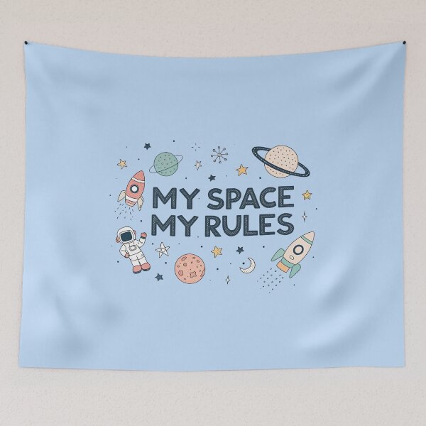 Item preview, My Space My Rules – Cute Space Art, Astronaut & Rocket Illustration, Cosmic Aesthetic Design designed and sold by VivoStudio.