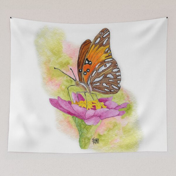 Item preview, Passion Butterfly Feeding On Pink Zinnia designed and sold by Jesus Vichareli.