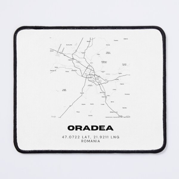 Artikelvorschau, Minimalistisches Kartenkunstwerk von Oradea, Rumänien entworfen und verkauft von RM-Journey.