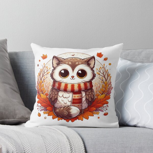 Item preview, Kawaii Autumn Owl Cozy Fall Illustration designed and sold by BigBlueArt.