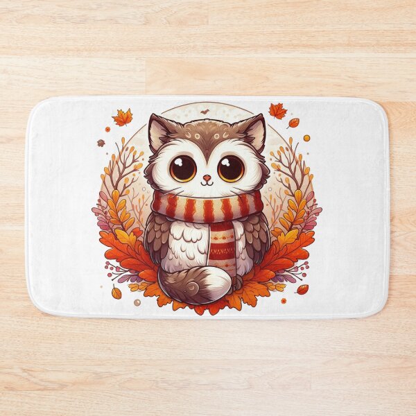 Item preview, Kawaii Autumn Owl Cozy Fall Illustration designed and sold by BigBlueArt.
