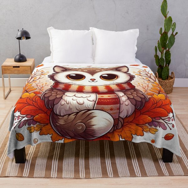 Item preview, Kawaii Autumn Owl Cozy Fall Illustration designed and sold by BigBlueArt.