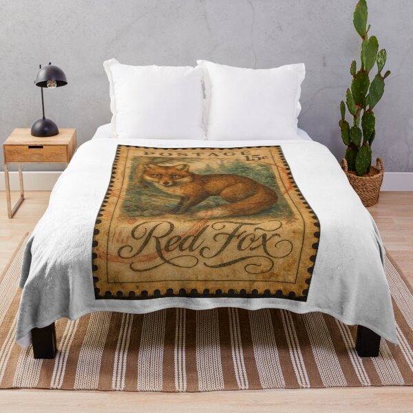 Item preview, Philatelic Wild: Vintage Red Fox Stamp Elegance designed and sold by ForeverPrintsOK.