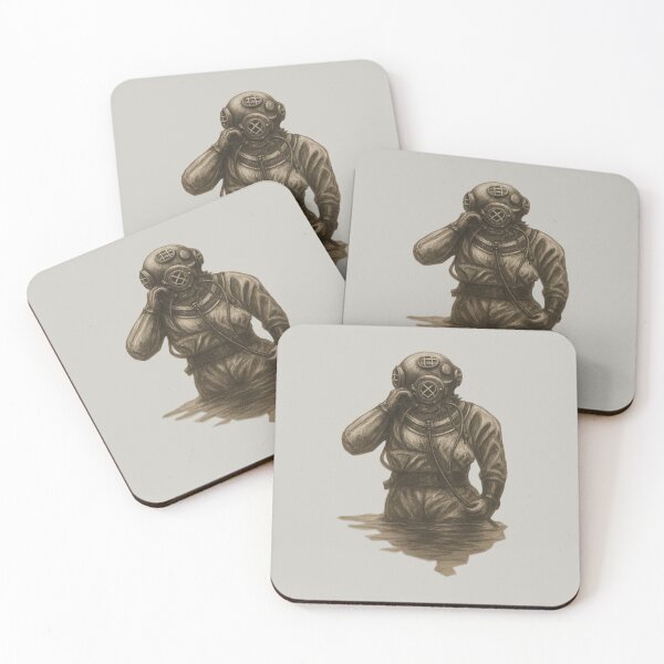 Item preview, Vintage Diver – Charcoal Illustration in Retro Maritime Style designed and sold by Kycia.