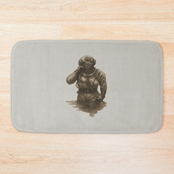 Item preview, Vintage Diver – Charcoal Illustration in Retro Maritime Style designed and sold by Kycia.
