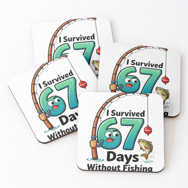 Item preview, I Survived 67 Days Without Fishing Funny Six Seven 6 7 Meme designed and sold by Miumed.