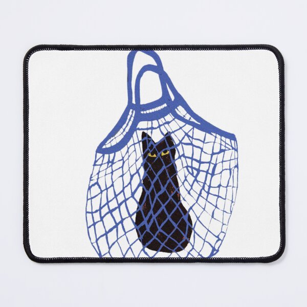 Item preview, Cat in Blue Mesh Bag Illustration designed and sold by pointense.