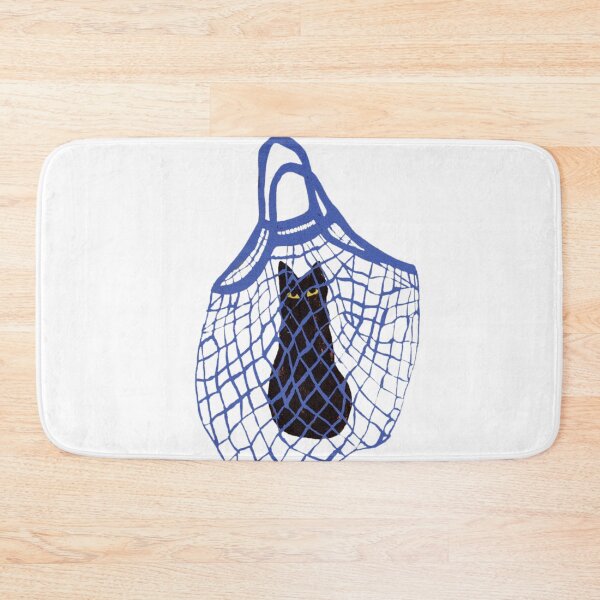 Item preview, Cat in Blue Mesh Bag Illustration designed and sold by pointense.