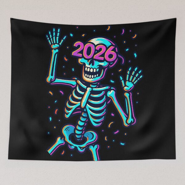 Item preview, Funny Skeleton New Year 2026 – Party Glasses Skeleton, Humorous Celebration Design designed and sold by FUIRY .