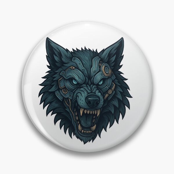 Item preview, Cyber Blue Wolf – Futuristic Tech Beast Illustration designed and sold by Papier Atelier Art.