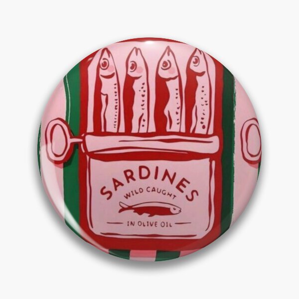 Item preview, Pink Sardine Tin on Green Stripes designed and sold by pointense.