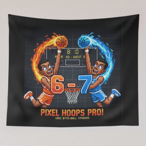Item preview, Pixel art, retro gaming, basketball, six seven designed and sold by Klamat1984.