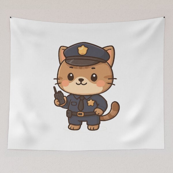 Item preview, Cute Police Officer Cat designed and sold by HoopeStylee.