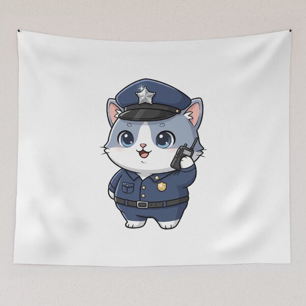 Item preview, Cute Police Officer Cat designed and sold by HoopeStylee.