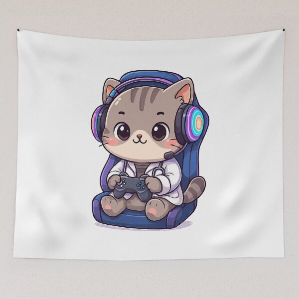 Item preview, Cute Gamer Cat Character designed and sold by HoopeStylee.