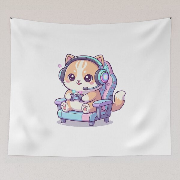 Item preview, Cute Gamer Cat Character designed and sold by HoopeStylee.