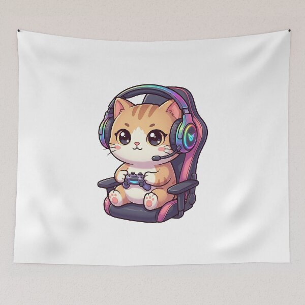 Item preview, Cute Gamer Cat Character designed and sold by HoopeStylee.