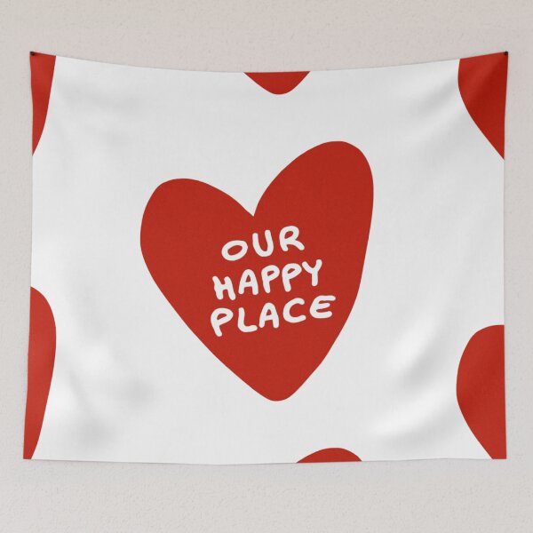 Item preview, Our Happy Place Heart Typography designed and sold by pointense.