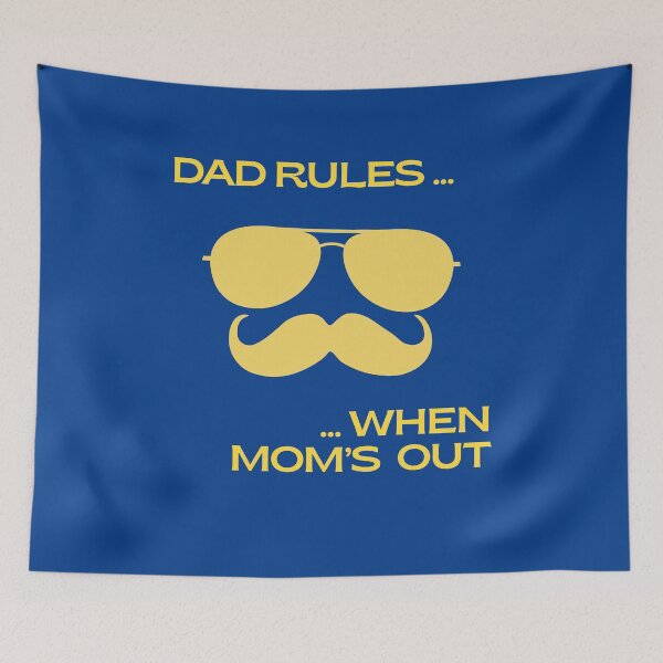 Item preview, Yellow on Royal Blue Bright pop-art punch that says “Dad rules.” designed and sold by Panoramax.