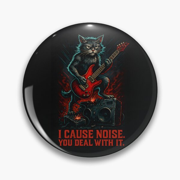 Item preview, “Metal Noise Maker – 80s Heavy Comic Cat Guitar Chaos” designed and sold by catastrocat.