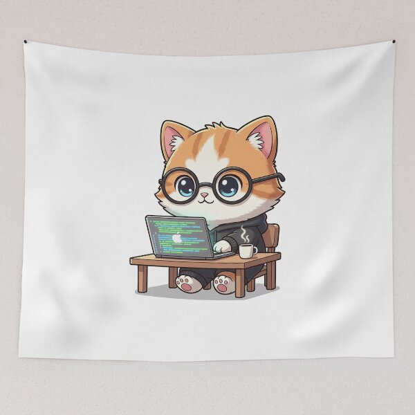 Item preview, Cute Developer Cat designed and sold by HoopeStylee.