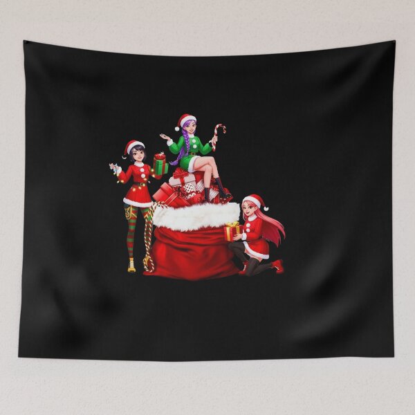 Item preview, K-pop Warriors (HUNTR/X) Sitting in Santa's Sack of Gifts designed and sold by Polarisofficial.